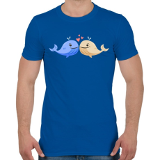 PRINTFASHION Szerelmes bálnak - Férfi póló - Királykék