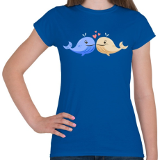 PRINTFASHION Szerelmes bálnak - Női póló - Királykék