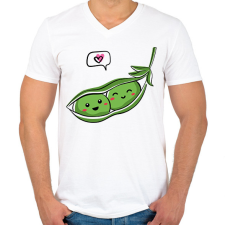 PRINTFASHION Szerelmes borsók - Férfi V-nyakú póló - Fehér férfi póló