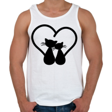 PRINTFASHION Szerelmes cicák - Férfi atléta - Fehér atléta, trikó