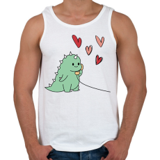 PRINTFASHION Szerelmes dínó (fiú) - Férfi atléta - Fehér
