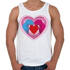 PRINTFASHION Szerelmes dínók - Férfi atléta - Fehér atléta, trikó