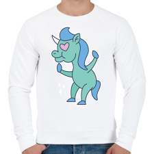 PRINTFASHION Szerelmes egyszarvú - Férfi pulóver - Fehér férfi pulóver, kardigán