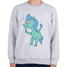 PRINTFASHION Szerelmes egyszarvú - Gyerek pulóver - Sport szürke gyerek pulóver, kardigán