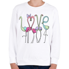 PRINTFASHION Szerelmes flamingok - Gyerek pulóver - Fehér