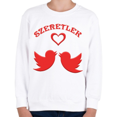 PRINTFASHION Szerelmes galambok - Gyerek pulóver - Fehér