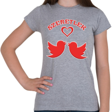 PRINTFASHION Szerelmes galambok - Női póló - Sport szürke női póló