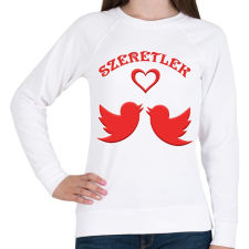 PRINTFASHION Szerelmes galambok - Női pulóver - Fehér női pulóver, kardigán