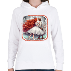 PRINTFASHION Szerelmes hercegnő - Női kapucnis pulóver - Fehér