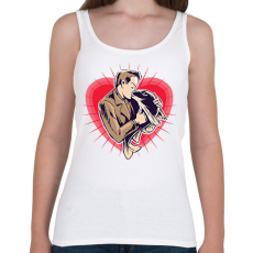 PRINTFASHION Szerelmes horgász - Női atléta - Fehér