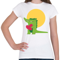PRINTFASHION Szerelmes krokodil - Női póló - Fehér