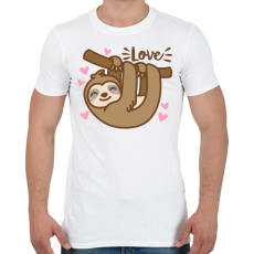 PRINTFASHION Szerelmes lajhár - Férfi póló - Fehér