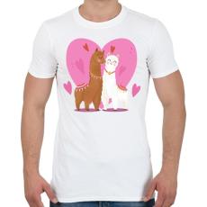 PRINTFASHION Szerelmes láma - Férfi póló - Fehér