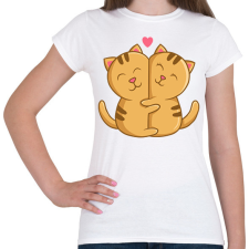 PRINTFASHION Szerelmes macskák - Női póló - Fehér női póló