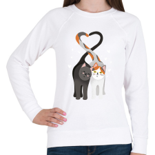 PRINTFASHION Szerelmes macskák - Női pulóver - Fehér női pulóver, kardigán