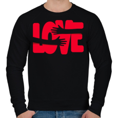 PRINTFASHION Szerelmes ölelés - Férfi pulóver - Fekete