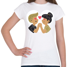 PRINTFASHION Szerelmes pár - Női póló - Fehér
