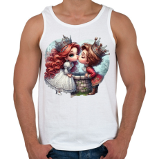 PRINTFASHION Szerelmes puszi - Férfi atléta - Fehér