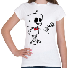 PRINTFASHION Szerelmes robot - férfi - Női póló - Fehér