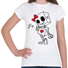 PRINTFASHION Szerelmes robot - női - Női póló - Fehér