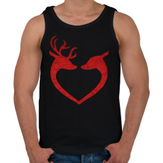 PRINTFASHION Szerelmes szarvasok - Férfi atléta - Fekete