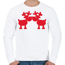 PRINTFASHION Szerelmes szarvasok - Férfi pulóver - Fehér férfi pulóver, kardigán
