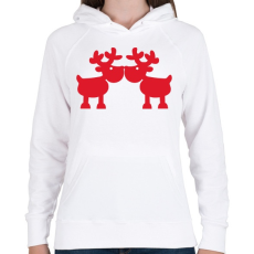 PRINTFASHION Szerelmes szarvasok - Női kapucnis pulóver - Fehér