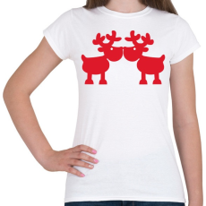 PRINTFASHION Szerelmes szarvasok - Női póló - Fehér