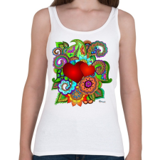PRINTFASHION Szerelmes szivek - Női atléta - Fehér női trikó