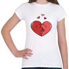 PRINTFASHION Szerelmes szívek - Női póló - Fehér női póló