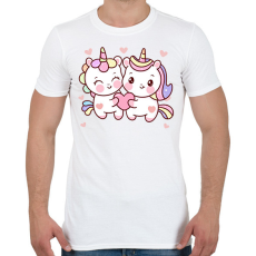 PRINTFASHION Szerelmes unikornisok - Férfi póló - Fehér