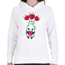 PRINTFASHION szerelmes üveg-001 - Női kapucnis pulóver - Fehér női pulóver, kardigán