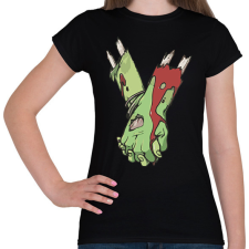 PRINTFASHION Szerelmes zombi - Női póló - Fekete női póló