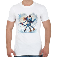 PRINTFASHION Szerelmespár télen - Férfi póló - Fehér férfi póló