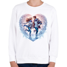 PRINTFASHION Szerelmespár télen - Gyerek pulóver - Fehér