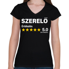 PRINTFASHION Szerelő Értékelés ***** 5.0 (69 értékelés) - Női V-nyakú póló - Fekete