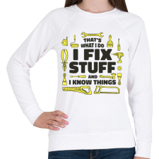 PRINTFASHION Szerelő - Női pulóver - Fehér női pulóver, kardigán
