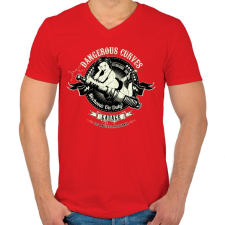 PRINTFASHION Szerelő szolgálatban - Férfi V-nyakú póló - Piros férfi póló