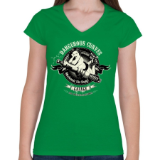 PRINTFASHION Szerelő szolgálatban - Női V-nyakú póló - Zöld női póló