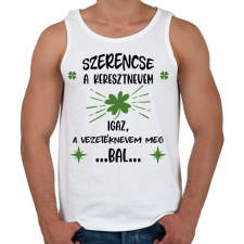 PRINTFASHION Szerencse a keresztnevem - Férfi atléta - Fehér atléta, trikó