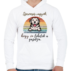 PRINTFASHION Szerencsés vagyok4 - Férfi kapucnis pulóver - Fehér