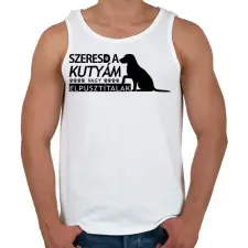 PRINTFASHION Szeresd a kutyám - Férfi atléta - Fehér atléta, trikó
