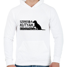 PRINTFASHION Szeresd a kutyám - Férfi kapucnis pulóver - Fehér férfi pulóver, kardigán