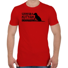 PRINTFASHION Szeresd a kutyám - Férfi póló - Piros férfi póló