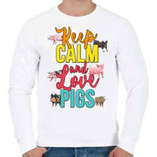 PRINTFASHION Szeresd a malacokat - Férfi pulóver - Fehér férfi pulóver, kardigán