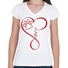 PRINTFASHION Szeresd az állatokat - Női V-nyakú póló - Fehér női póló