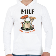 PRINTFASHION Szeretem a békákat - Férfi kapucnis pulóver - Fehér