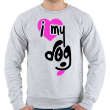 PRINTFASHION Szeretem a kutyám - Férfi pulóver - Sport szürke férfi pulóver, kardigán