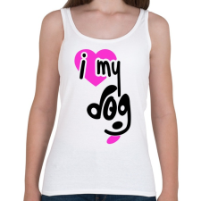 PRINTFASHION Szeretem a kutyám - Női atléta - Fehér női trikó