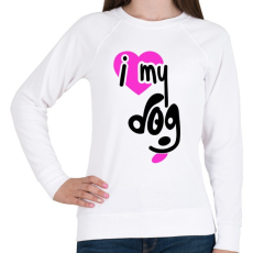 PRINTFASHION Szeretem a kutyám - Női pulóver - Fehér